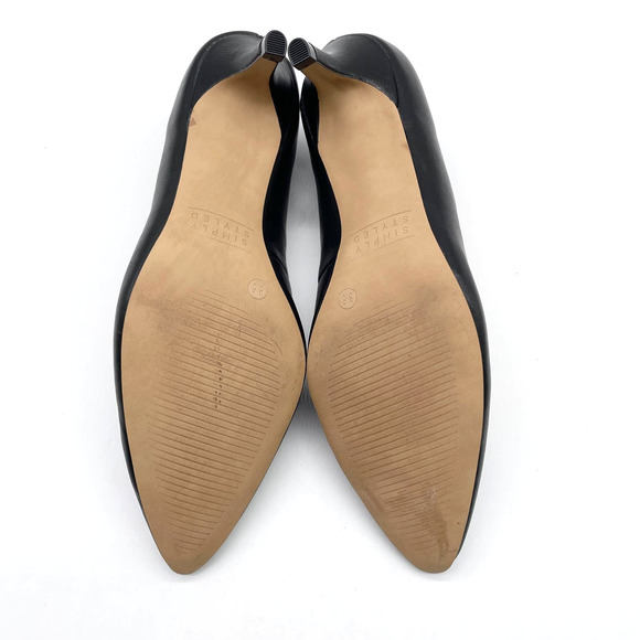 NEW Simply Styled Mia Pump Heel Black Classic Faux Leather Pointed Toe‎ - Picture 7 of 9